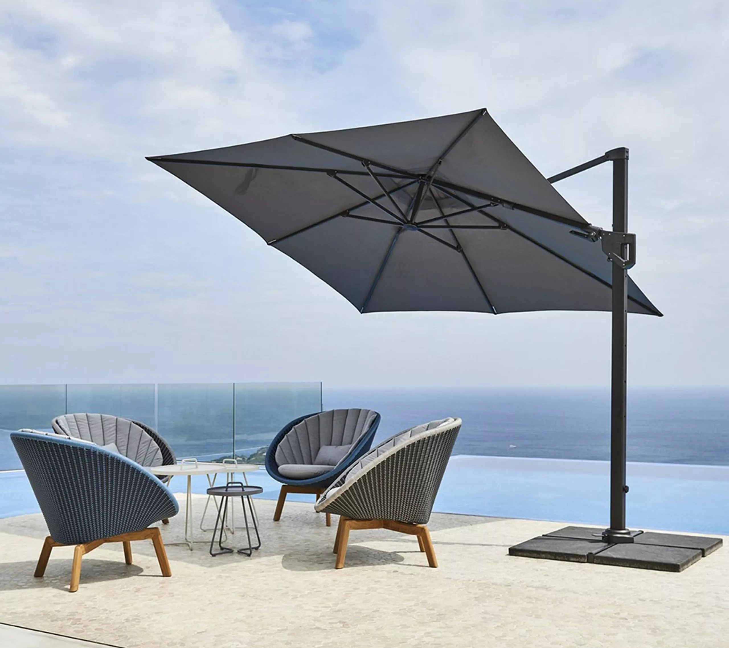 Cane-line Hyde Luxe Tilt Parasol Incl. Foot 8 Cane-line Hyde Luxe Tilt Parasol Incl. Foot - Billede 6