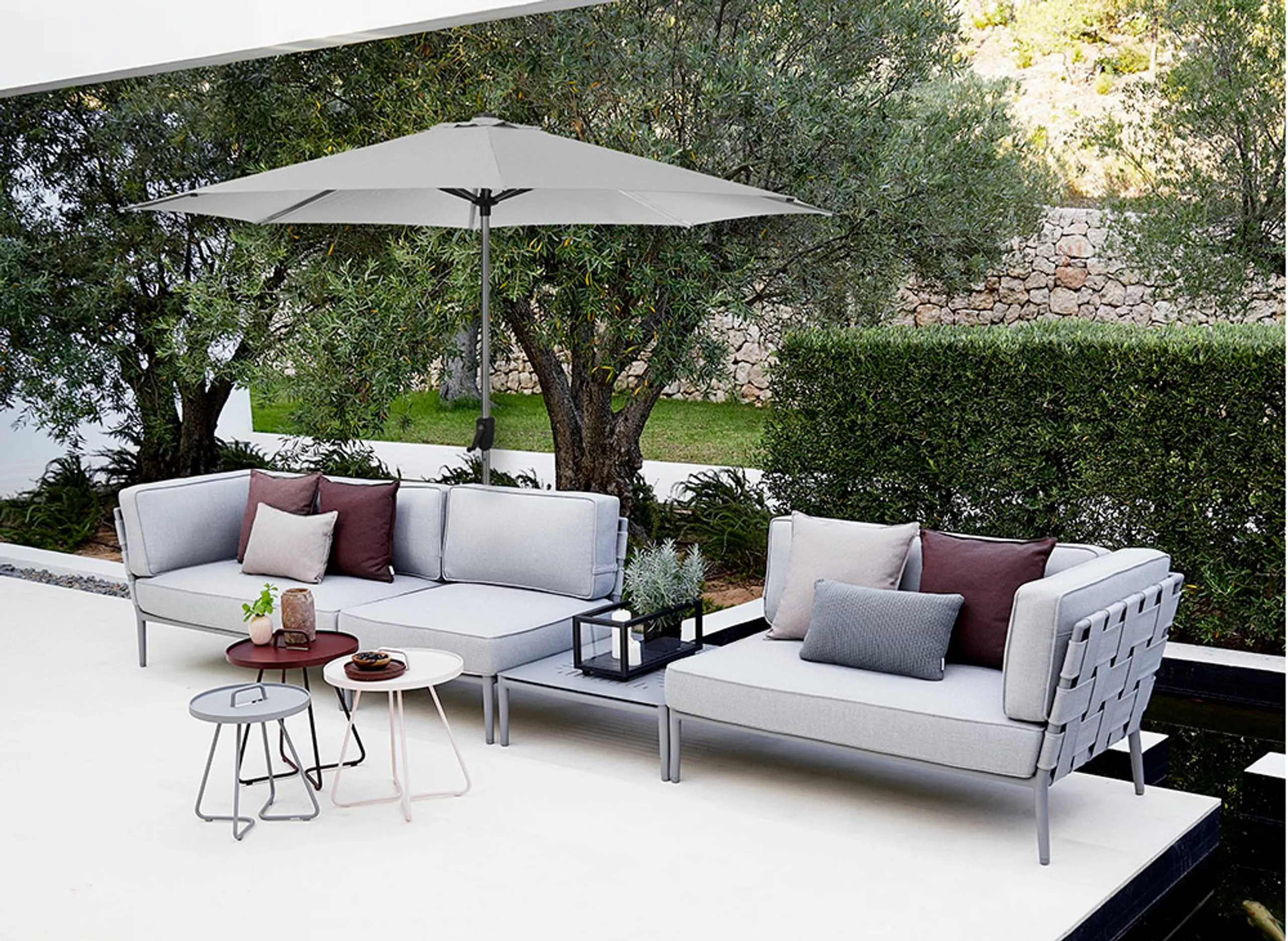 Home textiles Salgsbutik 22 Home textiles Salgsbutik -Home textiles Salgsbutik cane line parasol sunshade parasol m krank stoevet hvid aluminium anodized pole olefin 6592771