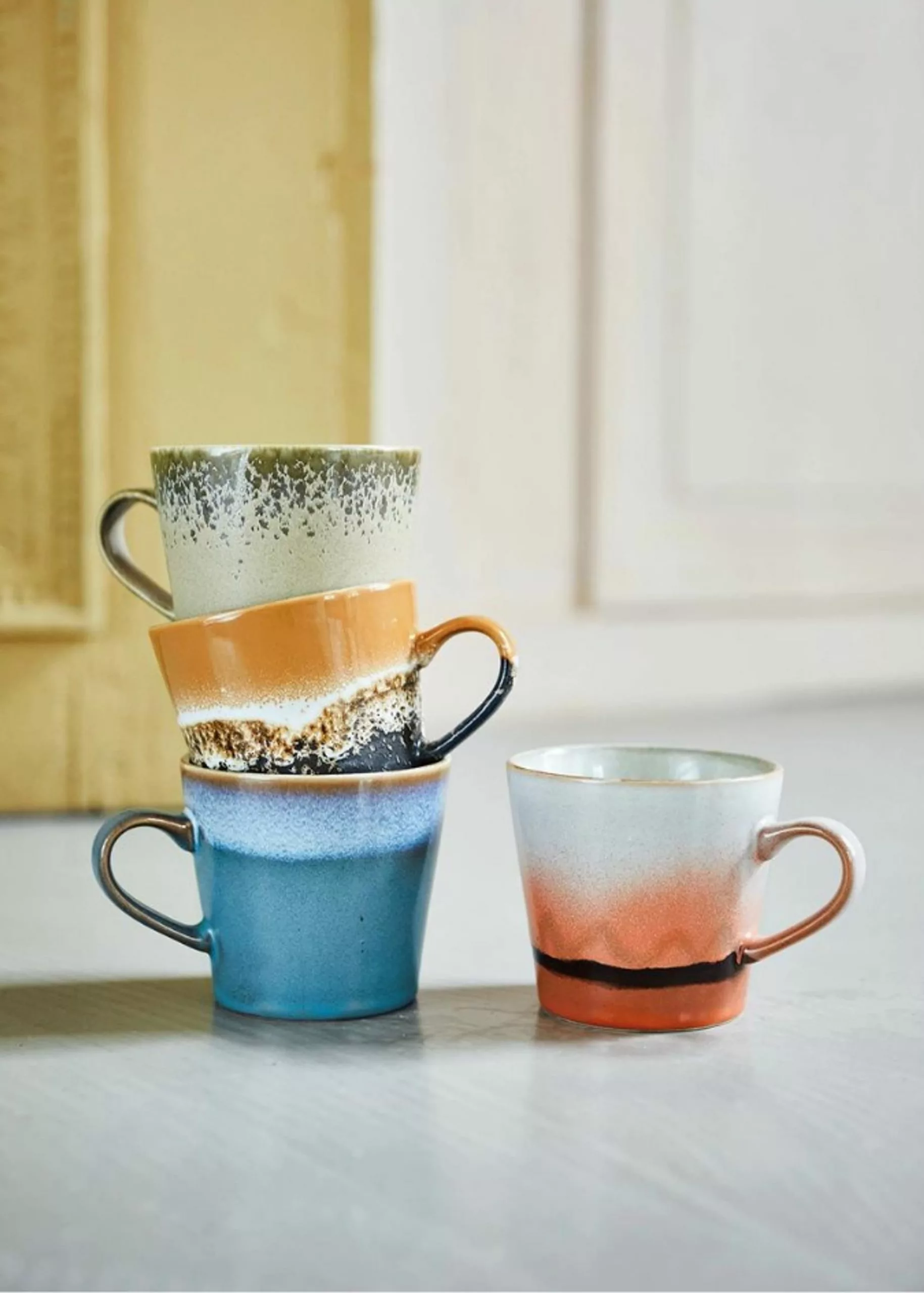 HKliving The 70's Cappuccino Mugs 4 HKliving The 70's Cappuccino Mugs - Billede 2