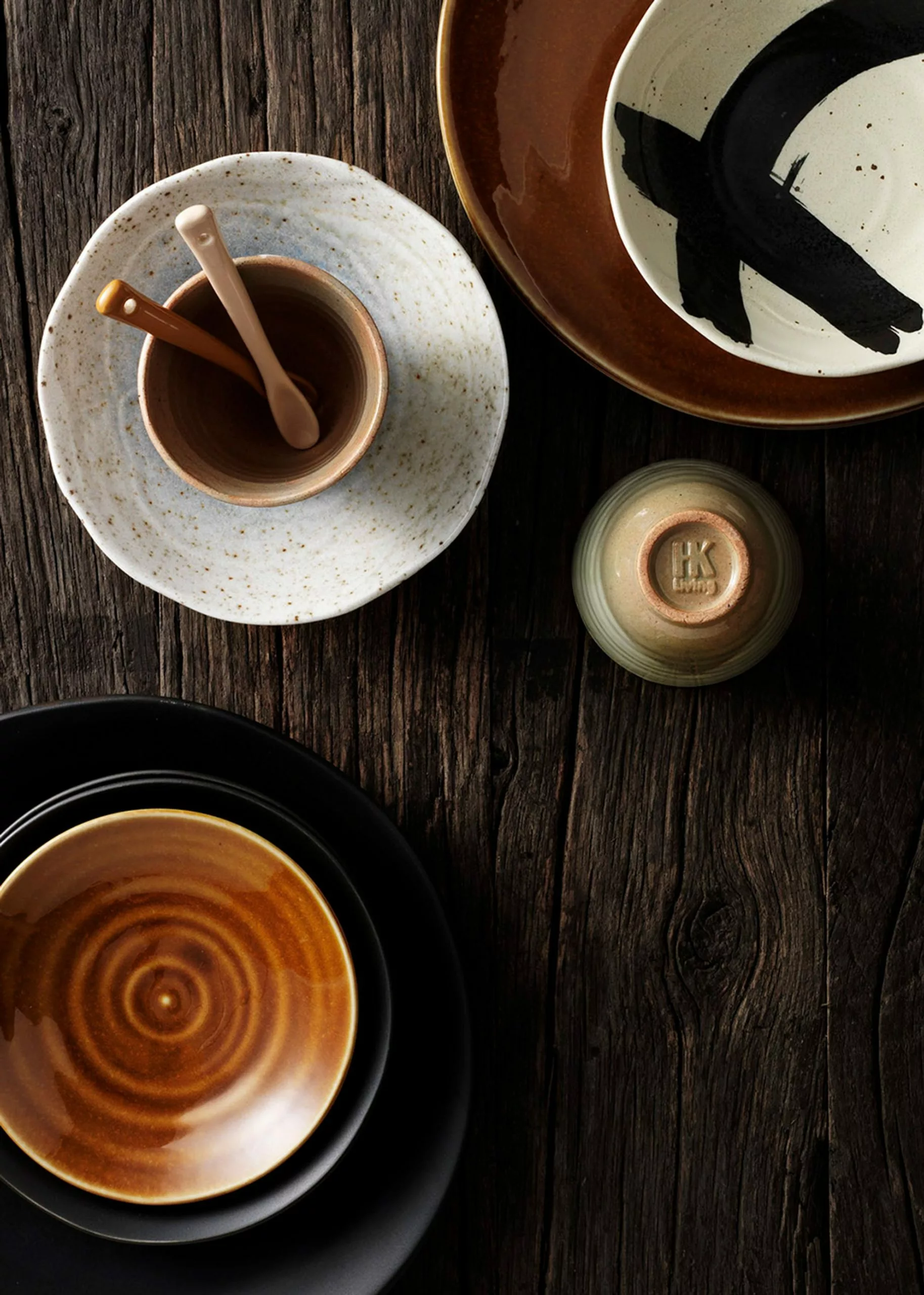 HKliving Kyoto Ceramics: Japanese Shallow Bowls 7 HKliving Kyoto Ceramics: Japanese Shallow Bowls - Billede 5